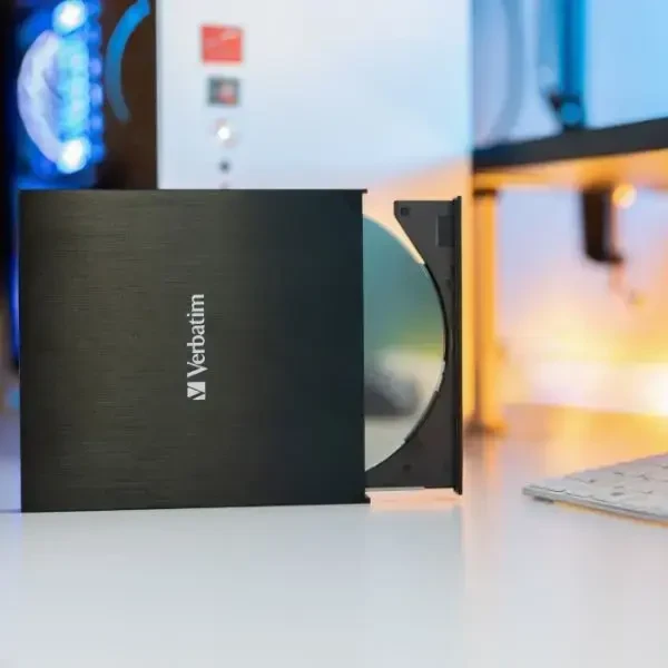 Diktofonas Verbatim Išorinis plonas Blu-ray įrašymo įrenginys + USB 3.0 laidas, juodas 43890
