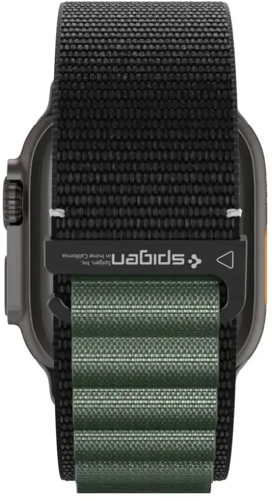 Apyrankė Spigen WBF1 Strap for Apple Watch 44 / 45 / 46 / 49 mm – juodos spalvos and žalios spalvos