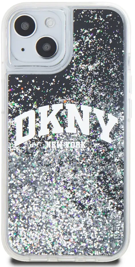 Apple iPhone 13 / 14 / 15 DKNY dėklas Liquid Glitter Big Logo (DKHCP15SLBNAEK) juodos spalvos