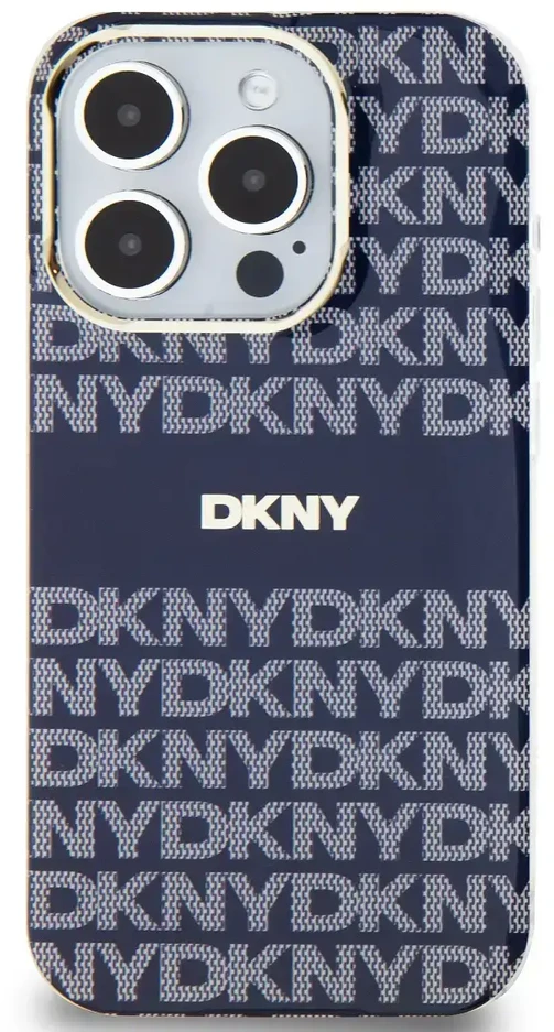 DKNY PC/TPU Repeat Pattern Tonal Stripe Magsafe dėklas telefonui Apple iPhone 13 Pro mėlynos spalvos