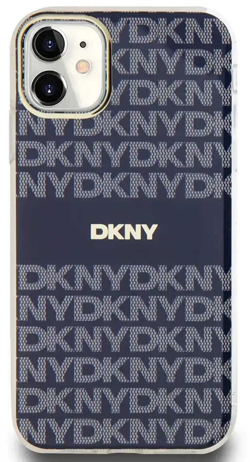 DKNY PC/TPU Repeat Pattern Tonal Stripe Magsafe dėklas telefonui Apple iPhone 11 mėlynos spalvos