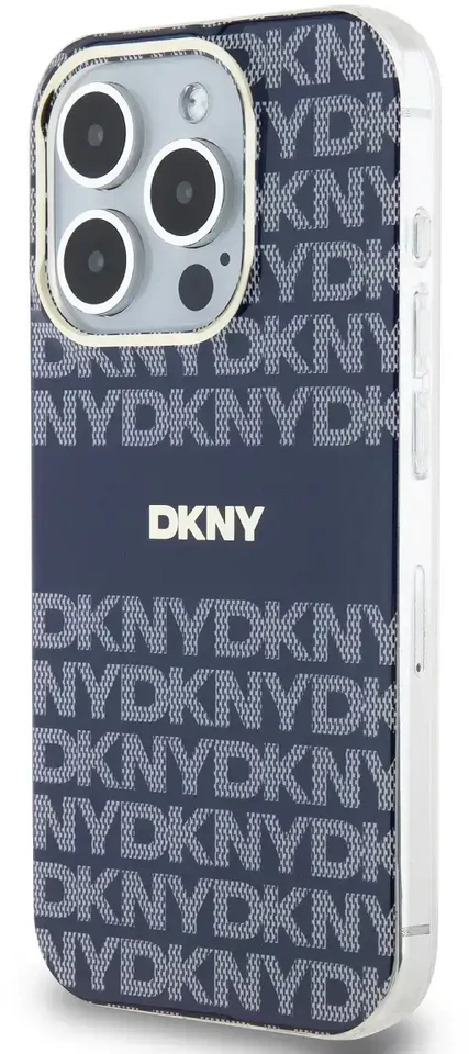 DKNY PC/TPU Repeat Pattern Tonal Stripe Magsafe dėklas telefonui Apple iPhone 13 Pro mėlynos spalvos