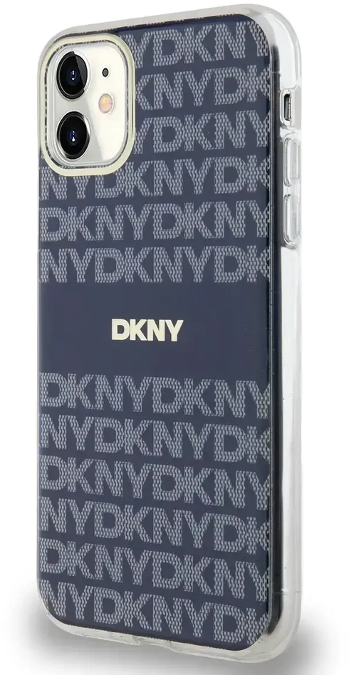 DKNY PC/TPU Repeat Pattern Tonal Stripe Magsafe dėklas telefonui Apple iPhone 11 mėlynos spalvos