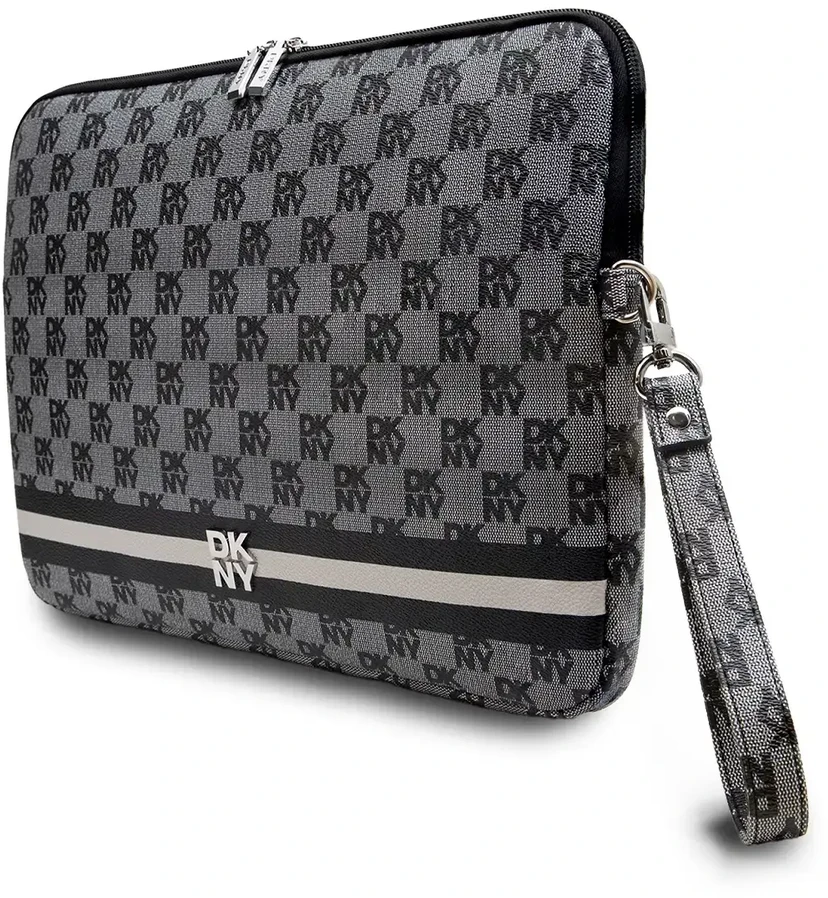 DKNY Dėklas kompiuteriui DKCS16PVSHLK 16″ juodos spalvos Checkeraudonos spalvos Pattern Printed Stripes