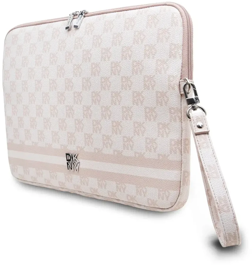 DKNY Dėklas kompiuteriui DKCS14PVSHLP 14″ rožinės spalvos Checkeraudonos spalvos Pattern Printed Stripes