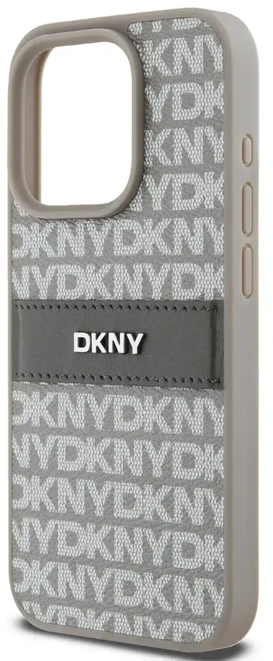 Apple iPhone 14 Pro Max DKNY odinis dėklas Mono Stripe & Metal Logo (DKHCP14XPRTHSLE) beige