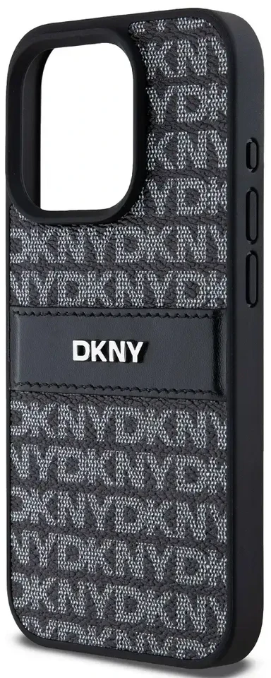 Apple iPhone 14 Pro DKNY odinis dėklas Mono Stripe & Metal Logo (DKHCP14LPRTHSLK) juodos spalvos