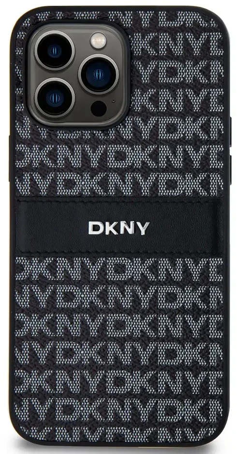 Apple iPhone 14 Pro DKNY odinis dėklas Mono Stripe & Metal Logo (DKHCP14LPRTHSLK) juodos spalvos