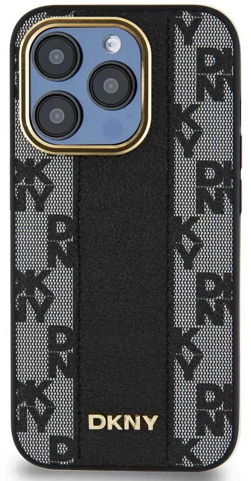 Apple iPhone 15 Pro Max DKNY Hardcase Leather Checkered Mono Pattern MagSafe (DKHMP15XPCPVSLK) dėklas telefonui juodos spalvos
