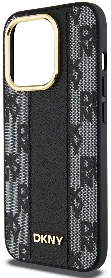 Apple iPhone 15 Pro DKNY Hardcase Leather Checkered Mono Pattern MagSafe (DKHMP15LPCPVSLK) dėklas telefonui juodos spalvos