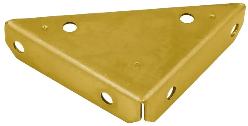 DMX Dėžės tvirtinimo kampas, 100x100x28x2,0mm, geltonai cinkuotas