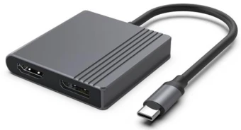 Gembird A-CM-HDMIFDPF-01 USB-C į HDMI + DP adapteris, 4K 60Hz, juodas