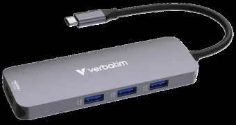 Verbatim Adapteris Hub USB-C – 2xHDMI/ 3xUSB-A/SD/Micro SD/USB-C pilkos spalvos 32151