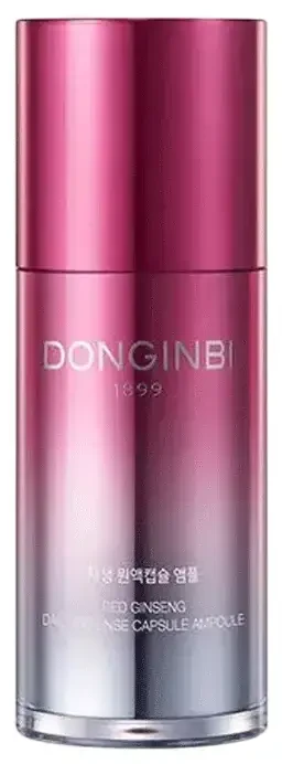 „Donginbi Raudona“ ženšenio kasdienės gynybos kapsulių ampulė, švytintis veido serumas, 30 ml