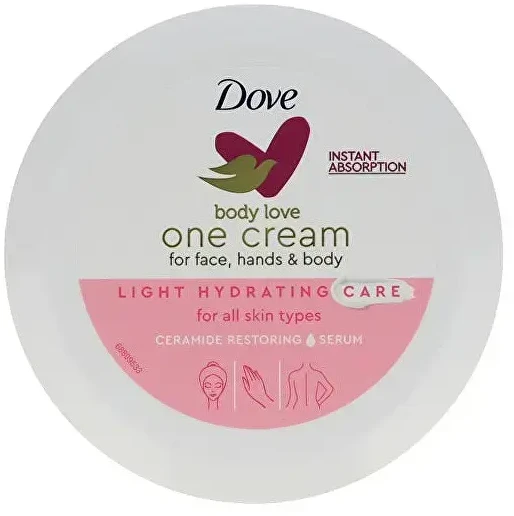 Dove Light Hydrating Kreminis Cara Cuerpo y Manos, 250 ml