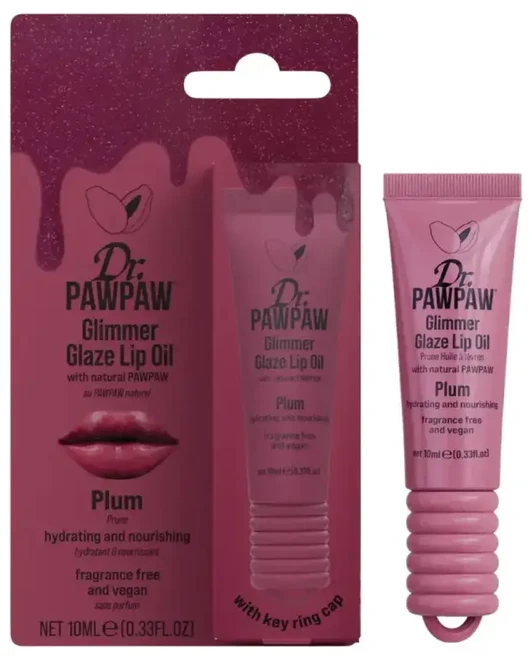 Dr. PawPaw Glimmer Glaze Glow & Hydrating Lip Oil Plum, 10 ml