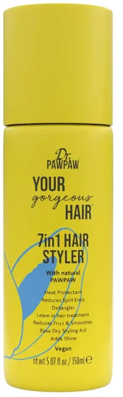 Dr. PawPaw Your Gorgeous Hair 7 In 1 Plaukų lakas Minkštinantis ir glotninantis & Heat Protection, 150 ml