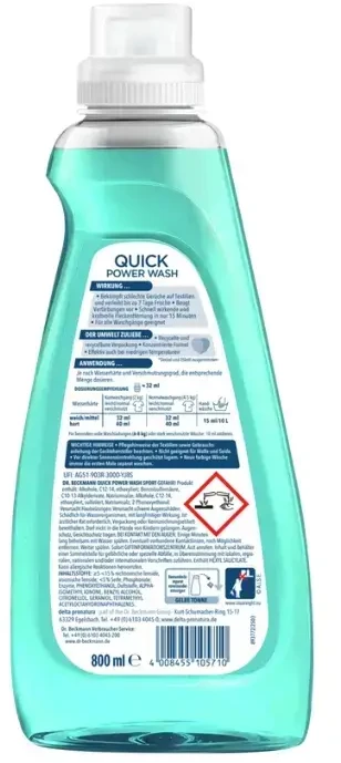 Bissell DR.BECKMANN skystas skalbiklis „Quick Power Wash“ Odour Protect Sport 800 ml