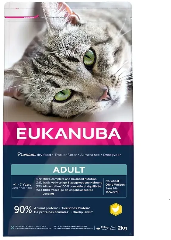 Sausas Kačių Maistas - Eukanuba Suaugusiųjų Vištiena 2kg