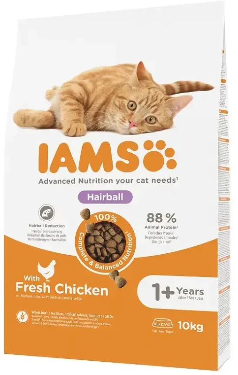 IAMS Adult Cat Hairball (vištiena) 10kg