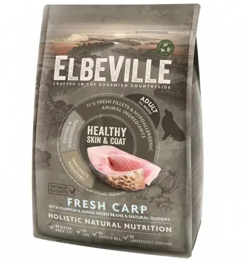 Sausa barība suņiem - ELBEVILLE Adult All Breeds Fresh karpis Healthy Skin and Coat 4kg