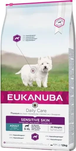Eukanuba suaugusiųjų kasdienė priežiūra jautriai odai 12 kg