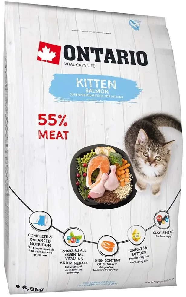 Ontario Kitten lašiša 6,5kg (Kačiukams su lašiša)