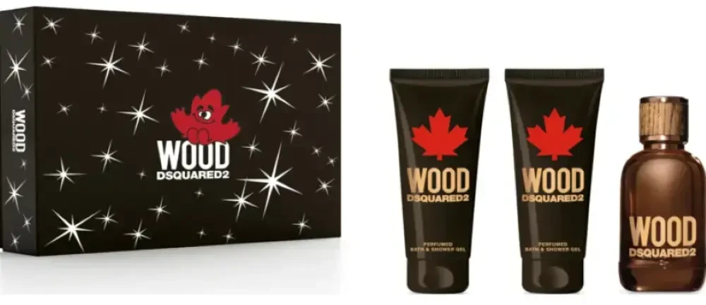 Dsquared² Wood For Him - EDT 100 ml + gelis 100 ml + balzám po holení 100 ml