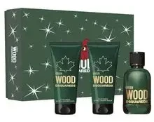 Dsquared2 Žalias Wood rinkinys vyrams (EDT, 100 ml + dušo želė, 100 ml + balzamas po skutimosi, 100 ml)