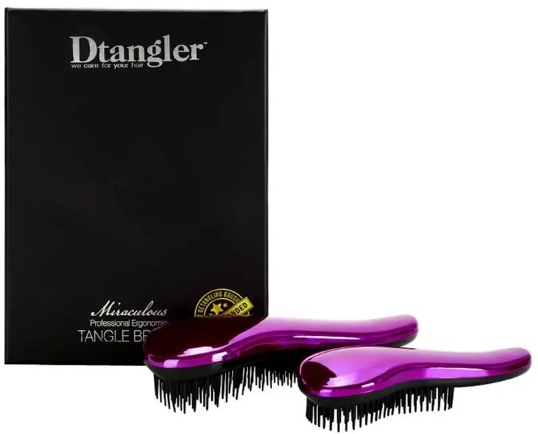 "Dtangler" stebuklingų violetinių plaukų šepečių dovanų rinkinys