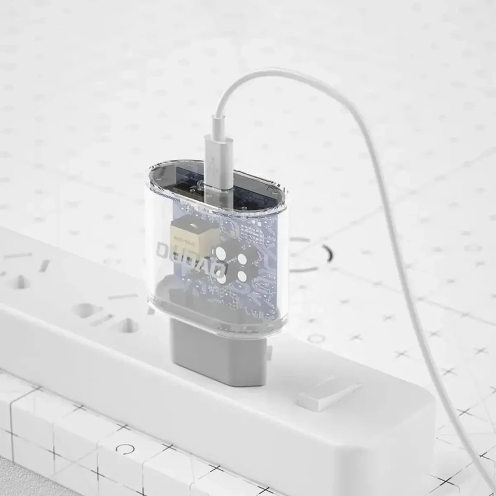 Dudao A14EUC PD 20W USB-C laidinis įkroviklis su kabelis – baltos spalvos