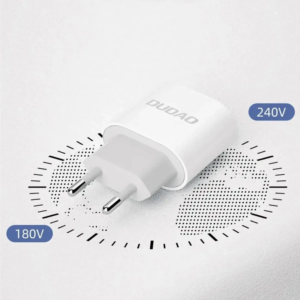 Dudao A14EUC PD 20W USB-C laidinis įkroviklis su kabelis – baltos spalvos