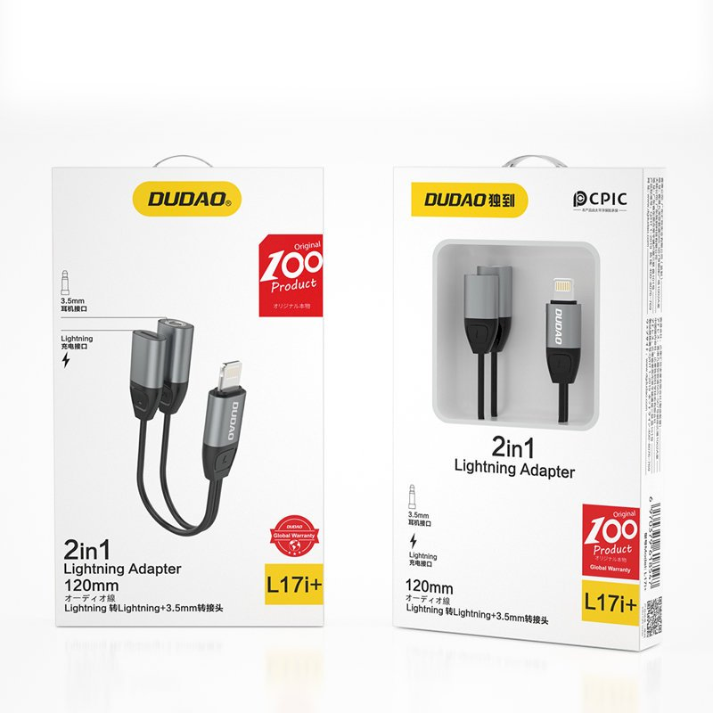 Hq Audio adapteris Dudao L17i iš "lightning" į (1x3,5mm; 1x lightning)