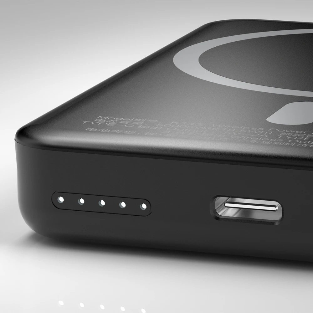 Dudao K14S USB-C / MagSafe wireless powerbank 20W 5000mAh – juodos spalvos
