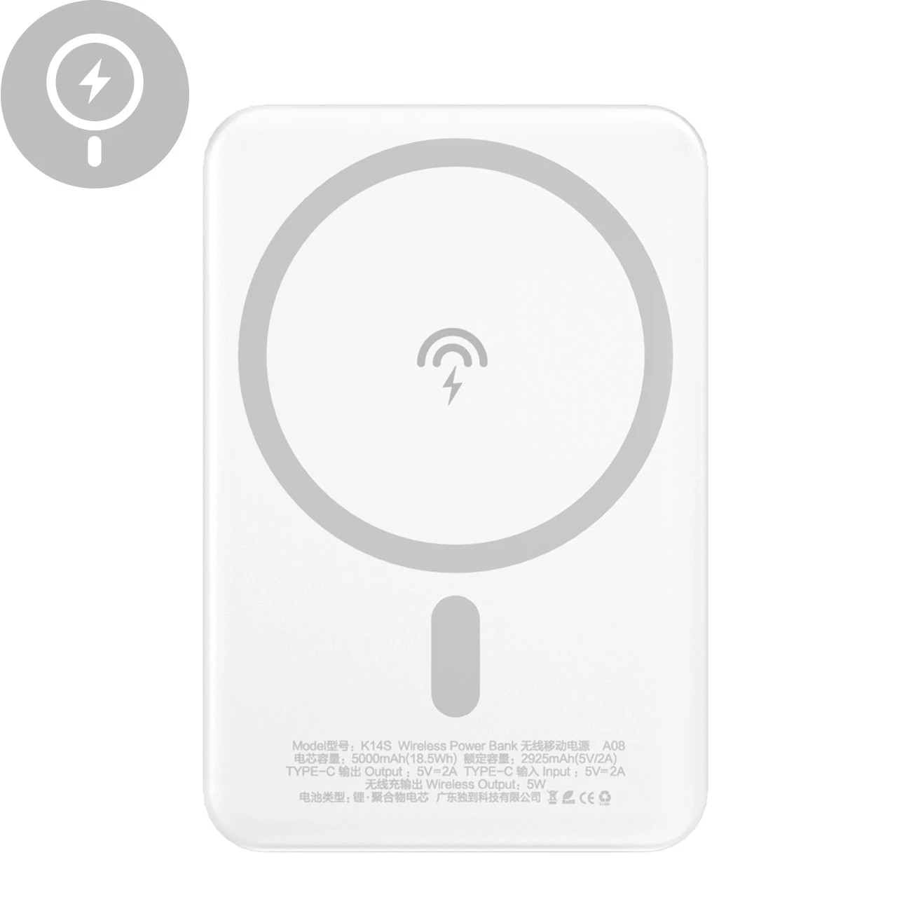 Dudao K14S USB-C / MagSafe wireless powerbank 20W 5000mAh – juodos spalvos