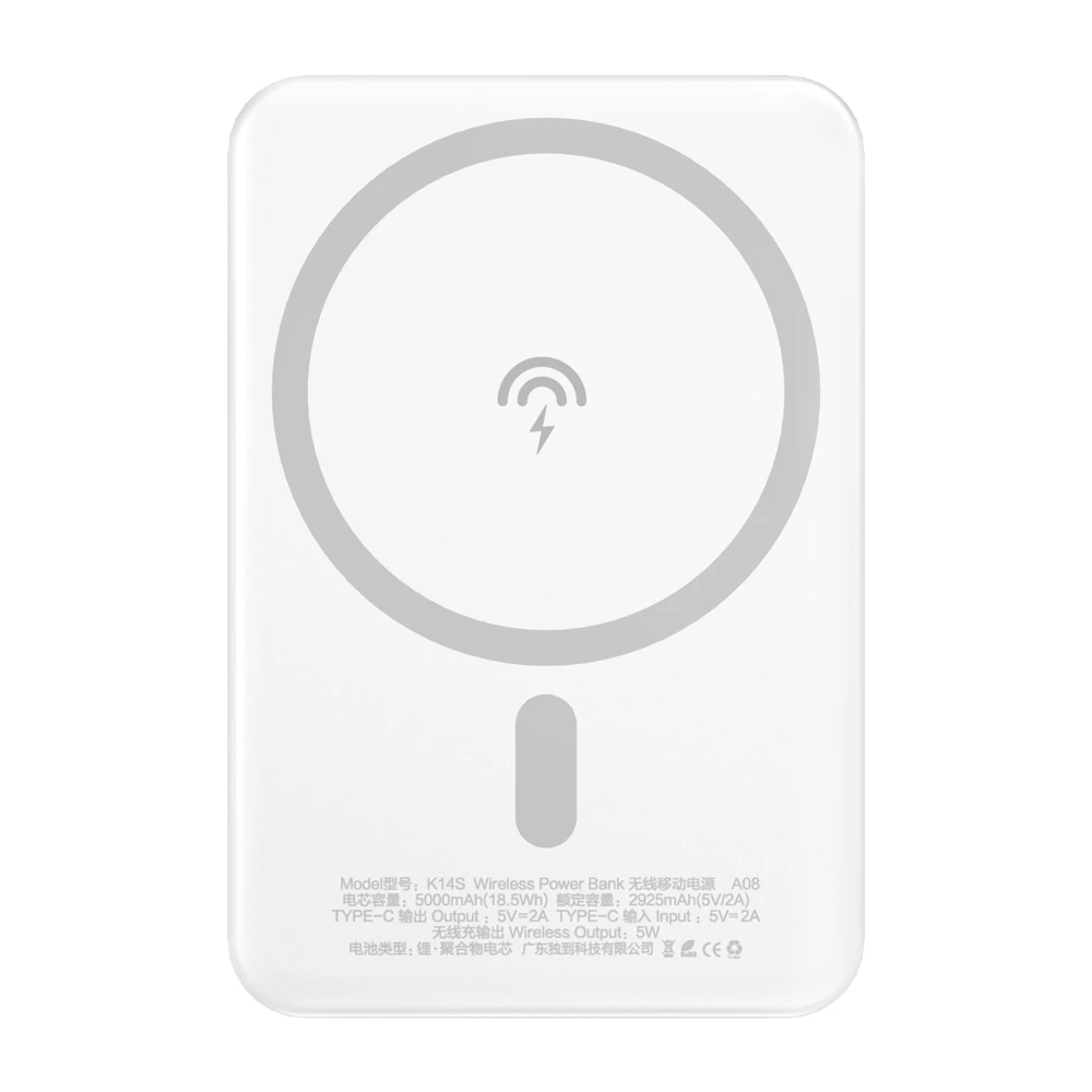 Dudao K14S USB-C / MagSafe wireless powerbank 20W 5000mAh – juodos spalvos
