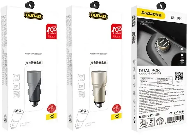 Dudao automobilinis įkroviklis | 15.5W | USB-A | juodas