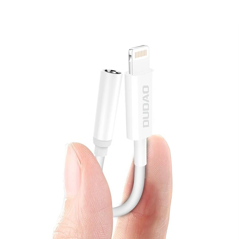 Dudao L16i garso adapteris Lightning su mini lizdu 3.5 mm (baltas)