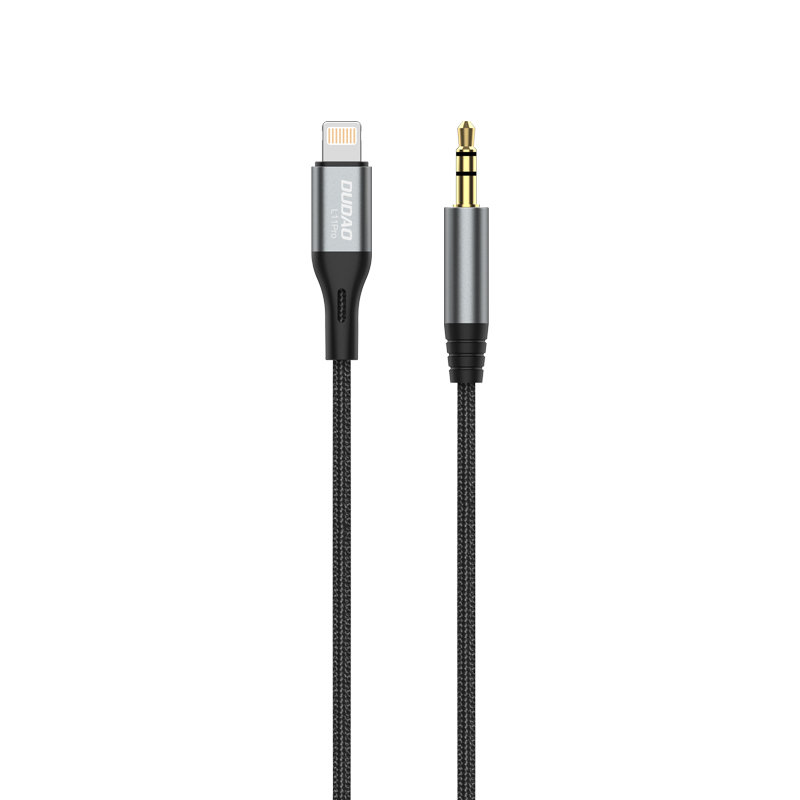 Dudao audio cable Lightning – mini jack 3.5mm 1m pilka (L11PRO)