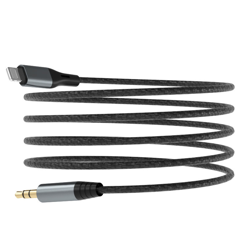 Dudao audio cable Lightning – mini jack 3.5mm 1m pilka (L11PRO)