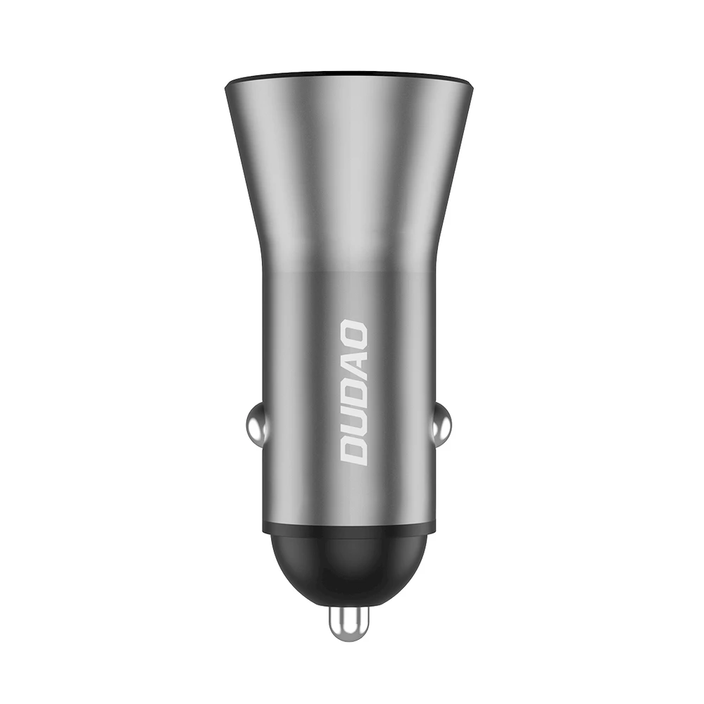 Dudao greitas automobilinis įkroviklis C tipo USB (PD) + USB QC5.0 45 W pilka (R4MAX pilka)