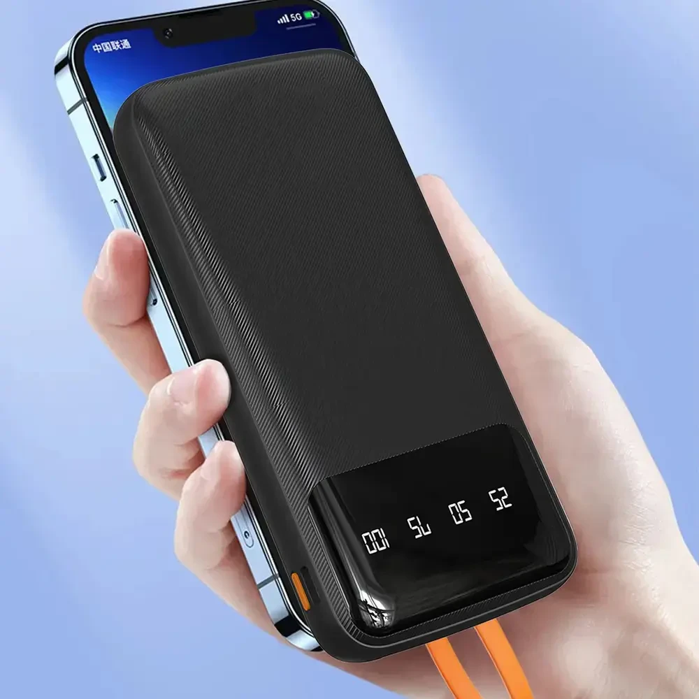 Dudao K6Pro Universal 10000mAh Power Bank su USB kabeliu, USB Type C, Lightning baltos spalvos (K6Pro-baltos spalvos)