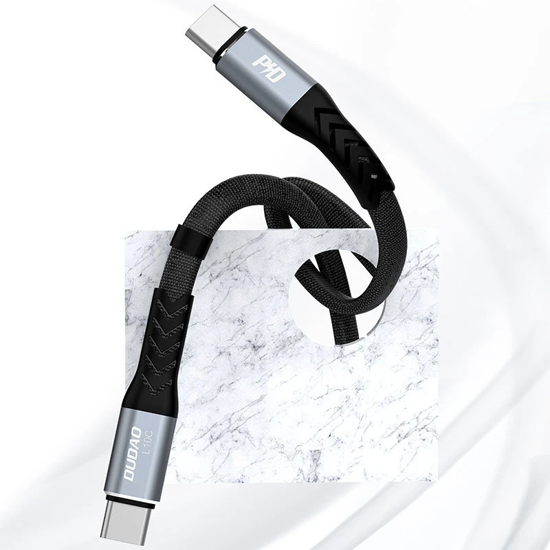 USB-C į USB-C Dudao 100 W PD 0.23 m laidas (juodas)