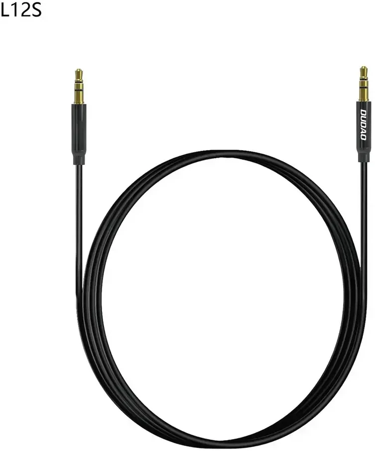 Dudao L12S AUX kabelis mini jack 3.5mm 1m 3-pole stereo – juodos spalvos