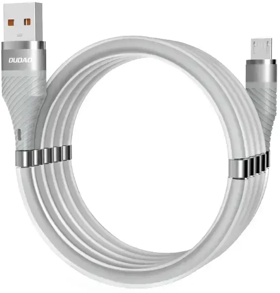 "Dudao" magnetinis magnetinis USB - micro USB kabelis 5 A 1 m šviesiai pilkos spalvos (L1xsM šviesiai pilka)