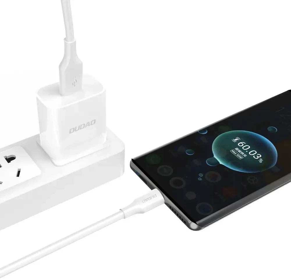 Dudao L2SM USB-A / micro USB 6A cable 1.2 m - baltas