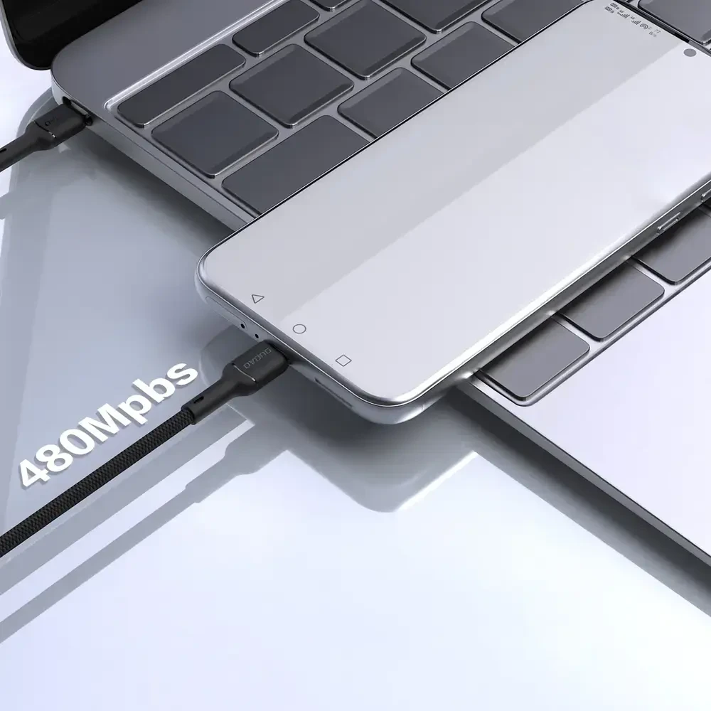 Dudao L9C duomenų perdavimo ir įkrovimo kabelis | USB-C į USB-C | 65W | 1 m | juodas