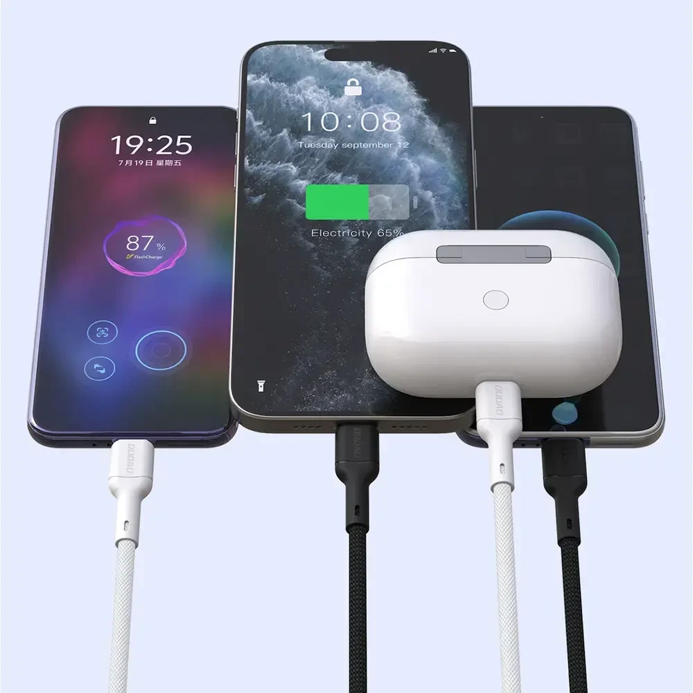 Dudao L9C duomenų perdavimo ir įkrovimo kabelis | USB-C į USB-C | 65W | 1 m | juodas