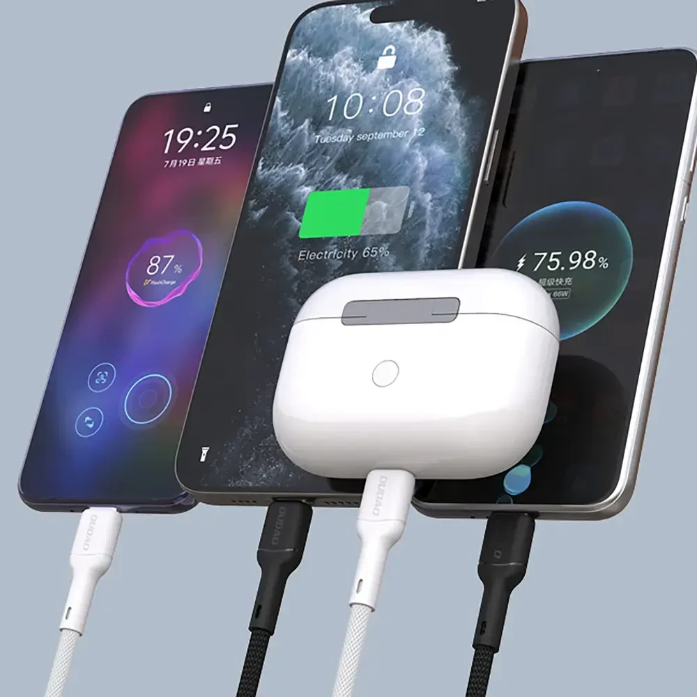 Dudao L9C duomenų perdavimo ir įkrovimo kabelis | USB-C į USB-C | 65W | 1 m | juodas