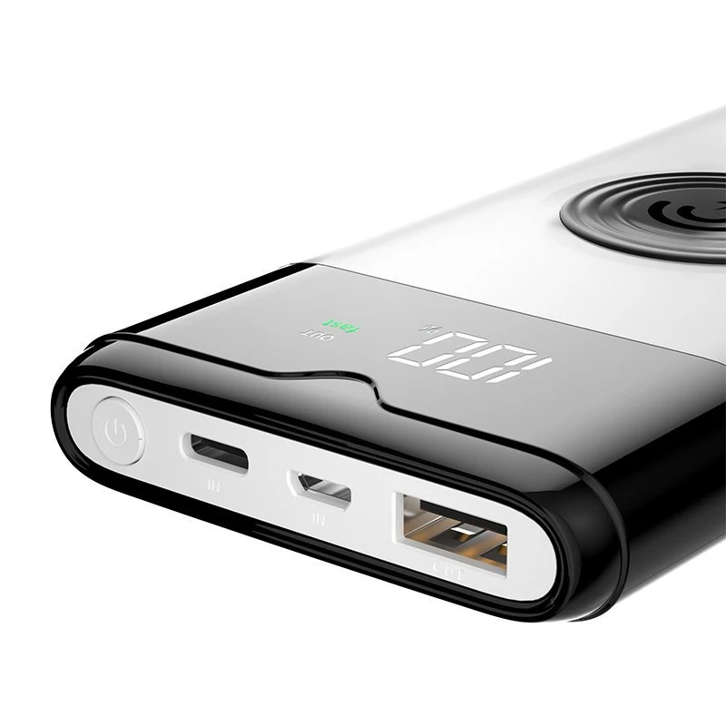 Išorinė baterija POWER BANK Dudao K13Pro 10000mAh su belaidžiu įkrovikliu (PD+QC3.0 10W) juoda